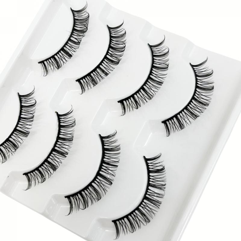 4 Pairs 12mm D Curling Faux Mink Hair Lashes
