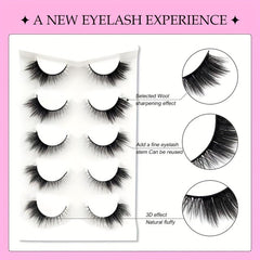 Fox Cat Eye Lashes 5 Pairs Natural Look Faux Mink Eyelashes