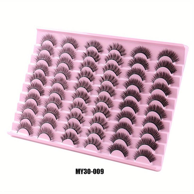 30 Pairs False Eyelashes S Curling Thick Lashes Natural Look Soft Reusable