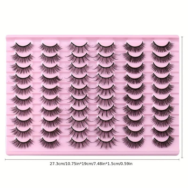 30 Pairs False Eyelashes S Curling Thick Lashes Natural Look Soft Reusable
