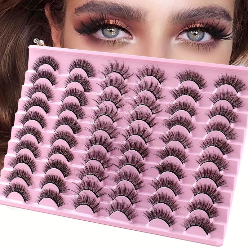 30 Pairs False Eyelashes S Curling Thick Lashes Natural Look Soft Reusable