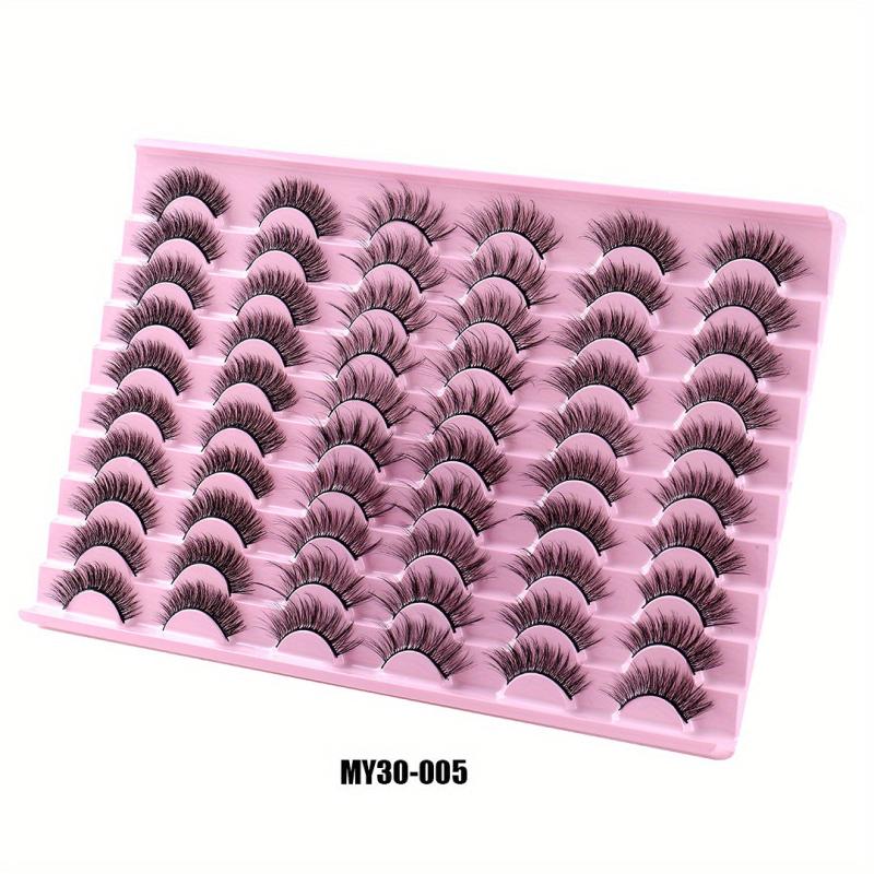 30 Pairs False Eyelashes S Curling Thick Lashes Natural Look Soft Reusable