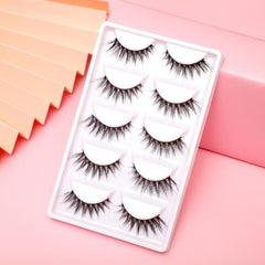 5 Pairs 3D Curling Realistic Slender Thick Enlarged False Eyelashes