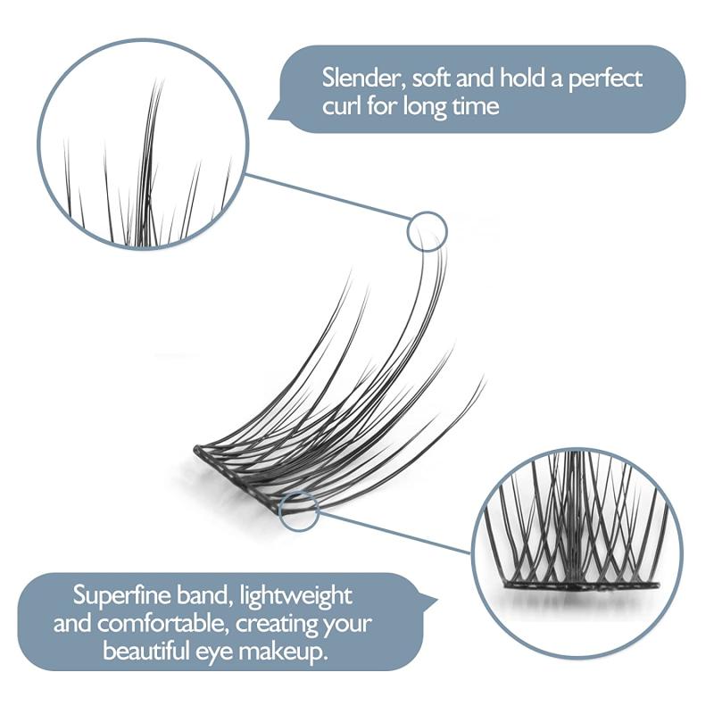 Anime Style False Eyelashes Kit with Transparent Stem