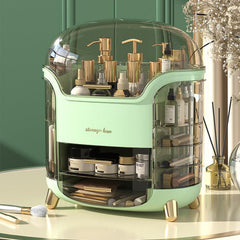 Large Dustproof Cosmetic Storage Box with Lid and Drawers Makeup Organizer