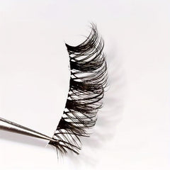 2 Pairs Clear Band Half Lashes & Eyeliner Set Fishtail Crisscross Style 4 14mm