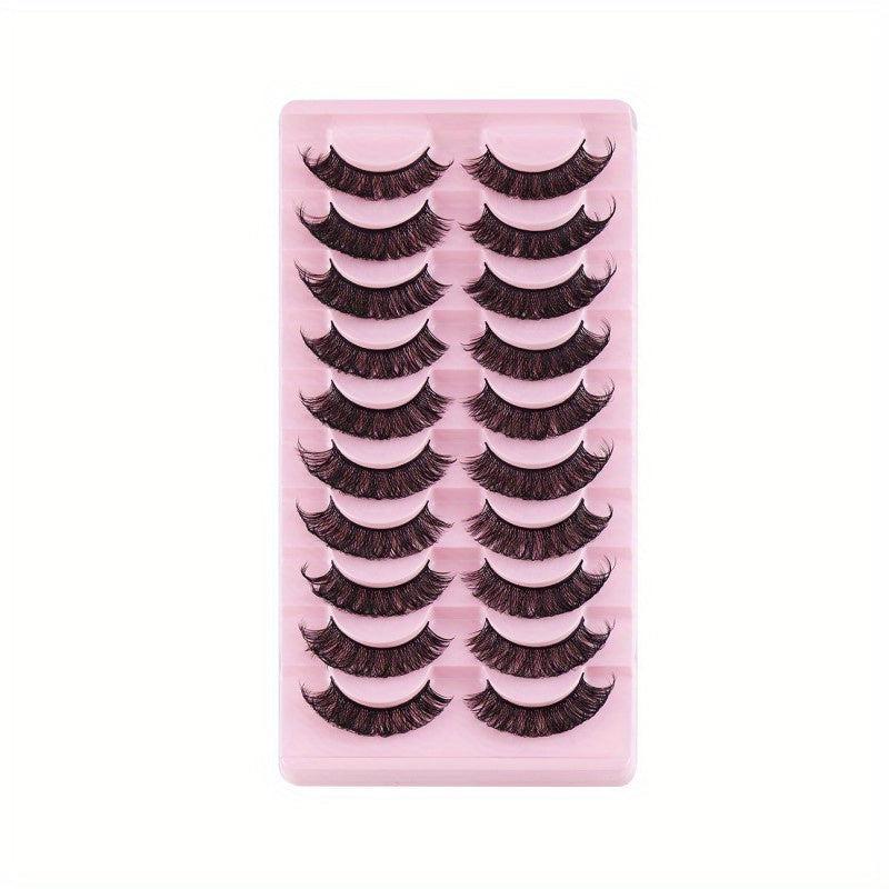 10 Pairs Curling Thick Natural False Eyelashes