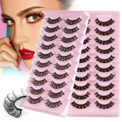 10 Pairs Curling Thick Natural False Eyelashes