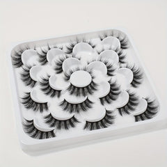10 Pairs Fluffy False Eyelashes 3D Faux Mink Lashes Pack