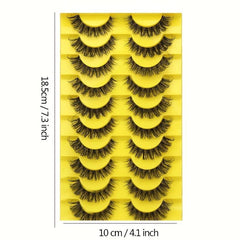 10 Pairs 6D Fluffy Wispy Faux Mink Cat Eye False Eyelashes
