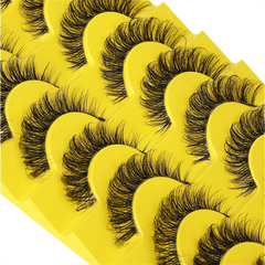 10 Pairs 6D Fluffy Wispy Faux Mink Cat Eye False Eyelashes