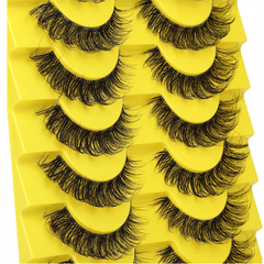 10 Pairs 6D Fluffy Wispy Faux Mink Cat Eye False Eyelashes