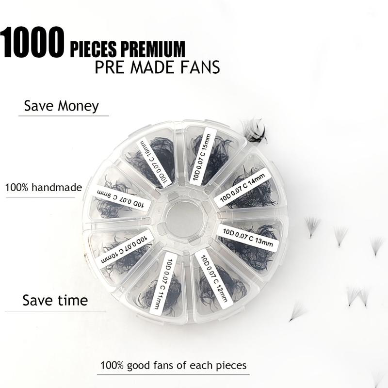 10D Premade Fans 0.07mm C Curl 9-16mm Lashes 500-1000 Pcs