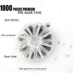 10D Premade Fans 0.07mm C Curl 9-16mm Lashes 500-1000 Pcs