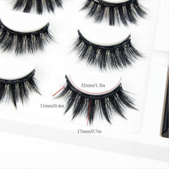 3 Pairs Magnetic False Eyelashes With Magnetic Liquid Eyeliner Set