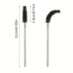 50pcs Crystal Eyelash Brush Mascara Applicator Spoolie Kit
