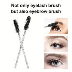 50pcs Crystal Eyelash Brush Mascara Applicator Spoolie Kit