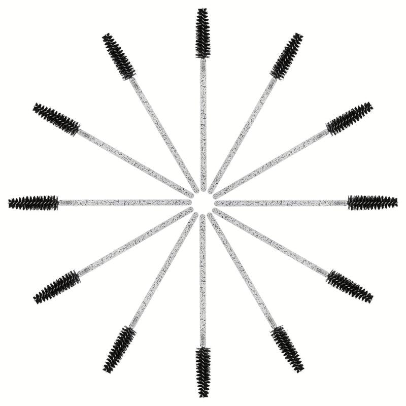 50pcs Crystal Eyelash Brush Mascara Applicator Spoolie Kit