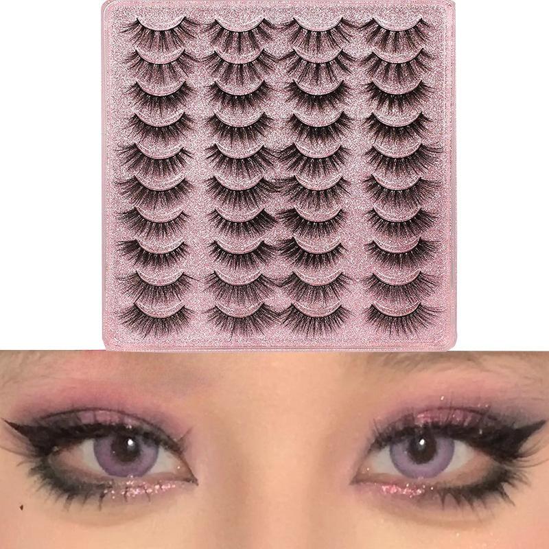 20 Pairs Natural Volume Thick Curly Faux Mink Lashes