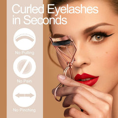 Professional Eyelash Curler with 5 Refill Pads & Velvet Bag