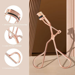 Professional Eyelash Curler with 5 Refill Pads & Velvet Bag