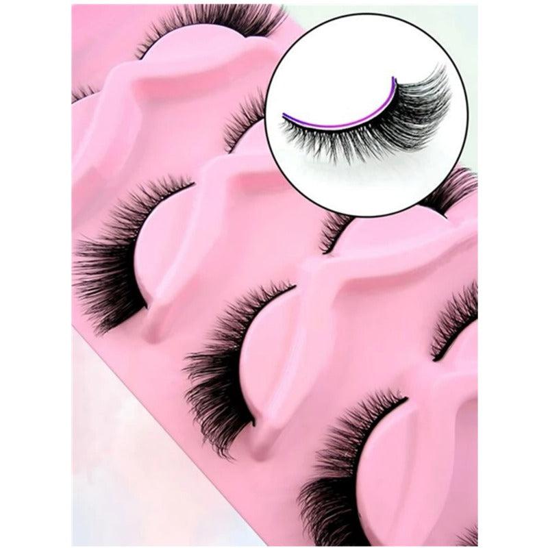 5 Pairs Cat Eye False Eyelashes Fox Eye Lashes Angle Wing Lashes