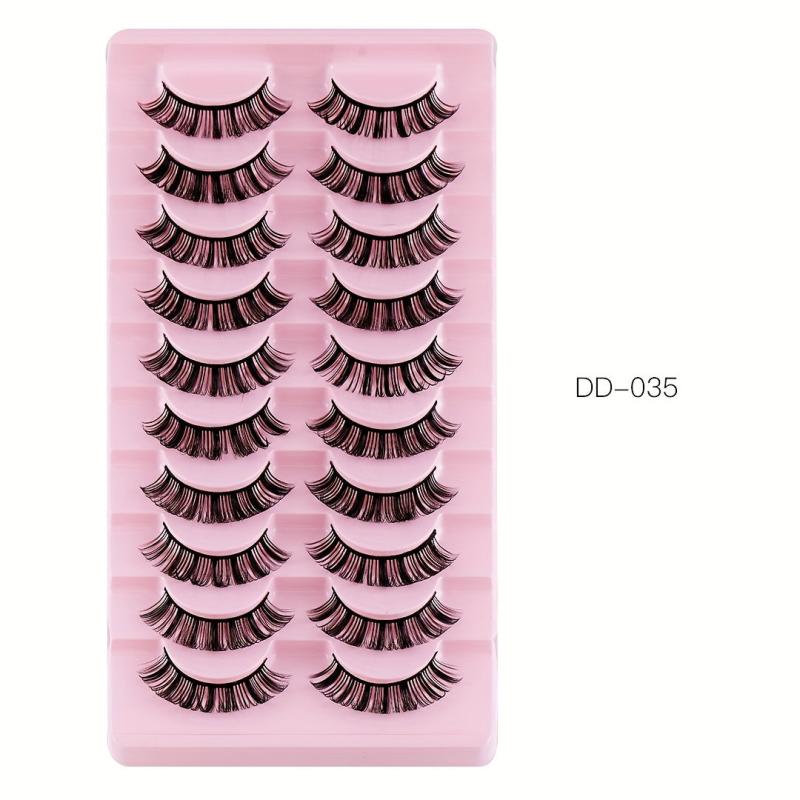10 Pair DIY False Eyelashes Extensions DD Curling Thick Natural Look