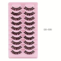 10 Pair DIY False Eyelashes Extensions DD Curling Thick Natural Look