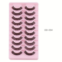 10 Pair DIY False Eyelashes Extensions DD Curling Thick Natural Look