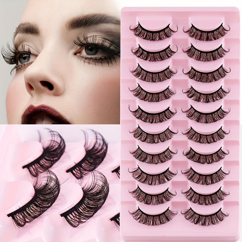 10 Pair DIY False Eyelashes Extensions DD Curling Thick Natural Look