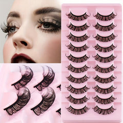 10 Pair DIY False Eyelashes Extensions DD Curling Thick Natural Look