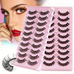 10 Pair DIY False Eyelashes Extensions DD Curling Thick Natural Look