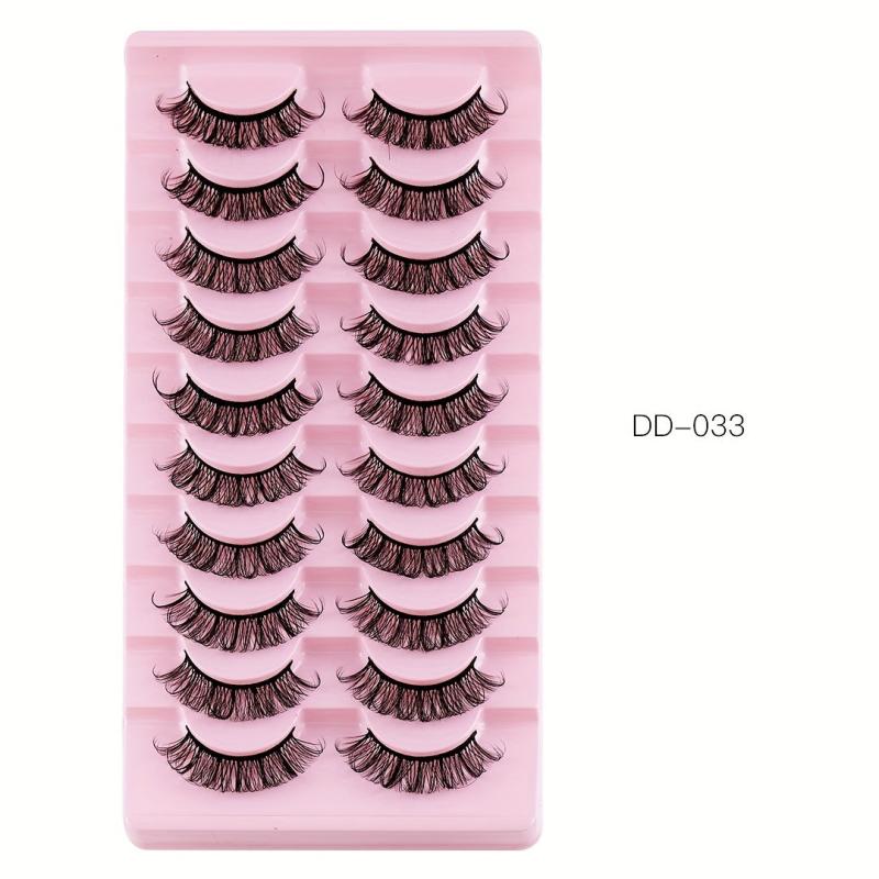 10 Pair DIY False Eyelashes Extensions DD Curling Thick Natural Look