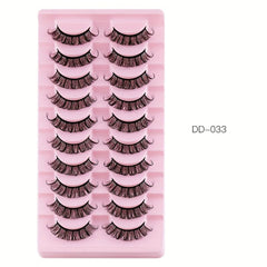 10 Pair DIY False Eyelashes Extensions DD Curling Thick Natural Look