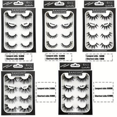 Fluffy 3D False Eyelashes 5 Styles Reusable Faux Mink Lashes Natural Look