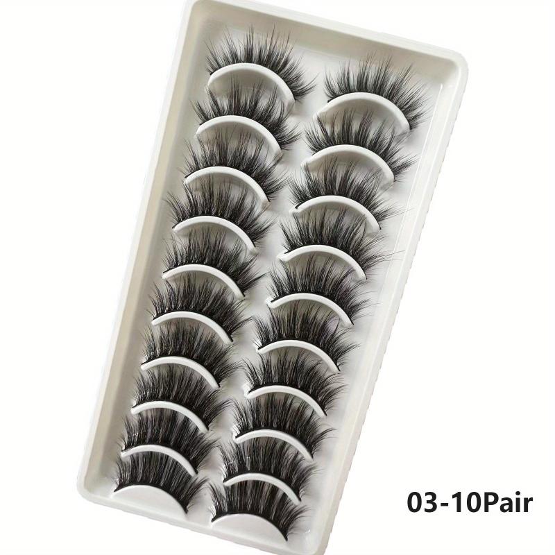 10 Pairs Fluffy 3D Faux Mink Lashes Soft Wispy Volume False Eyelashes