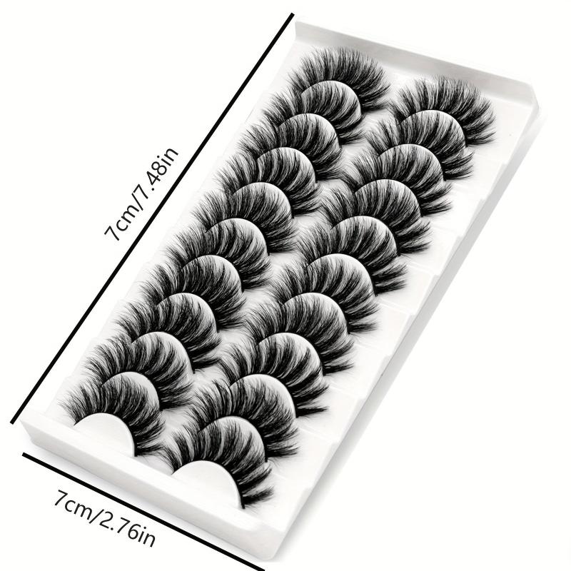 10 Pairs Fluffy 3D Faux Mink Lashes Soft Wispy Volume False Eyelashes