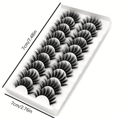 10 Pairs Fluffy 3D Faux Mink Lashes Soft Wispy Volume False Eyelashes