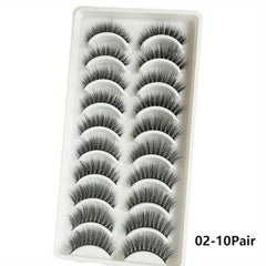 10 Pairs Fluffy 3D Faux Mink Lashes Soft Wispy Volume False Eyelashes