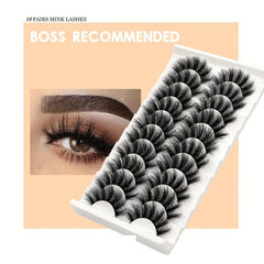 10 Pairs Fluffy 3D Faux Mink Lashes Soft Wispy Volume False Eyelashes