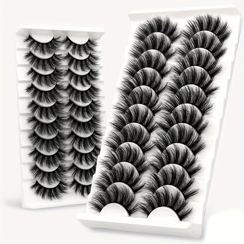 10 Pairs Fluffy 3D Faux Mink Lashes Soft Wispy Volume False Eyelashes