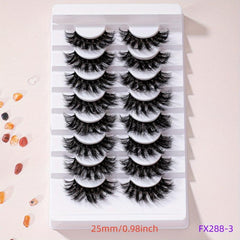8 Pairs 25mm Cat Eye Faux Mink Lashes 9D Wispy Dramatic Thick Volume Makeup Tool