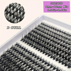 280 Clusters Lashes 30 40D 9 15mm Mix Style D Curling Lashes Extensions