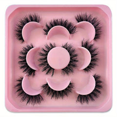 5 Pairs Natural False Eyelashes 3D Wispy 12 18mm Cat Eye Faux Mink Lashes