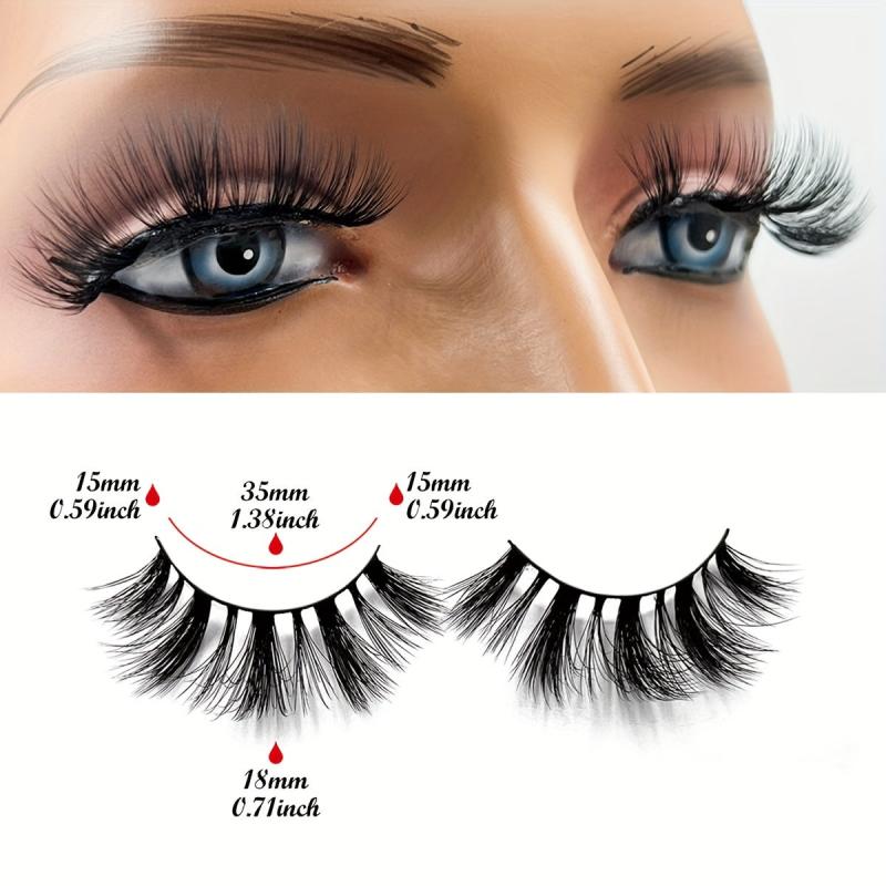 3D Mink Lashes Thick and Full Strip Extensions for Natural and Dramatic Look