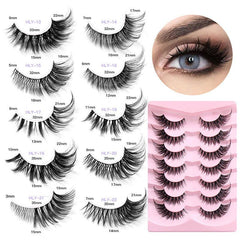 7 Pairs Fluffy Curly False Eyelashes for Daily Party Stage Makeup