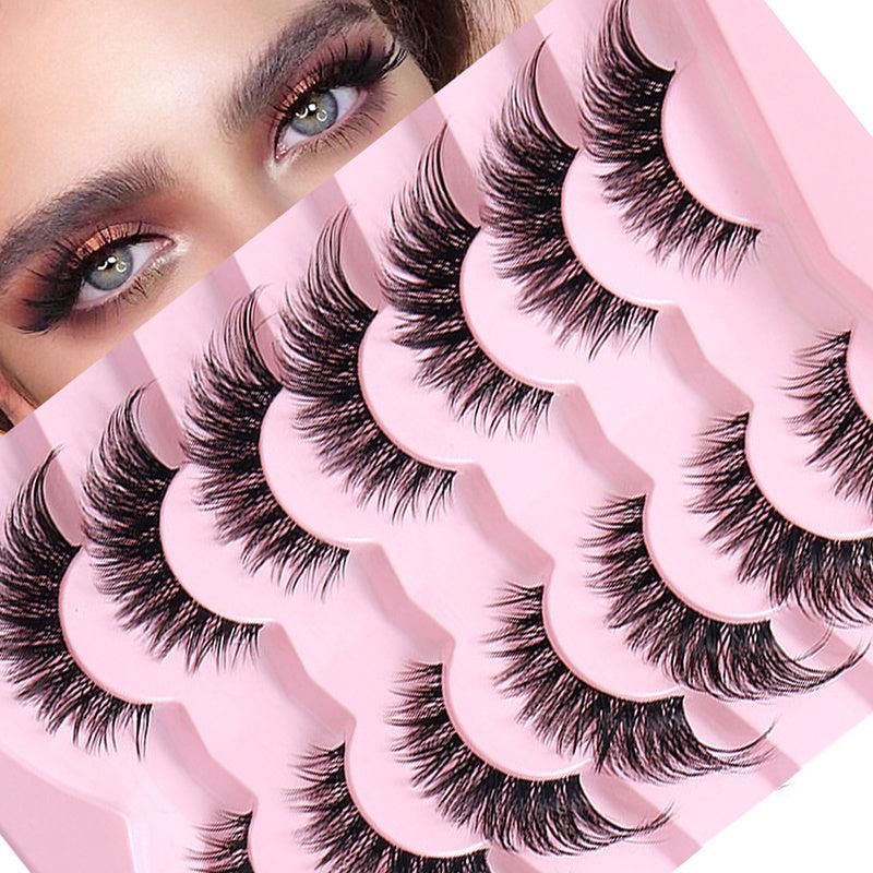 7 Pairs Fluffy Curly False Eyelashes for Daily Party Stage Makeup