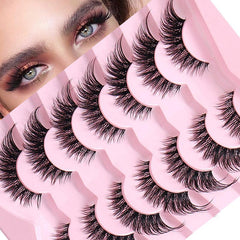 7 Pairs Fluffy Curly False Eyelashes for Daily Party Stage Makeup