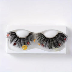 Spider Halloween False Eyelashes Star Pumpkin Sequins Thick Natural
