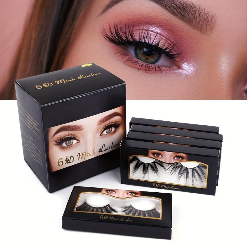 Faux Mink False Eyelashes Soft 6D Fluffy Sexy Eyelashes For Women